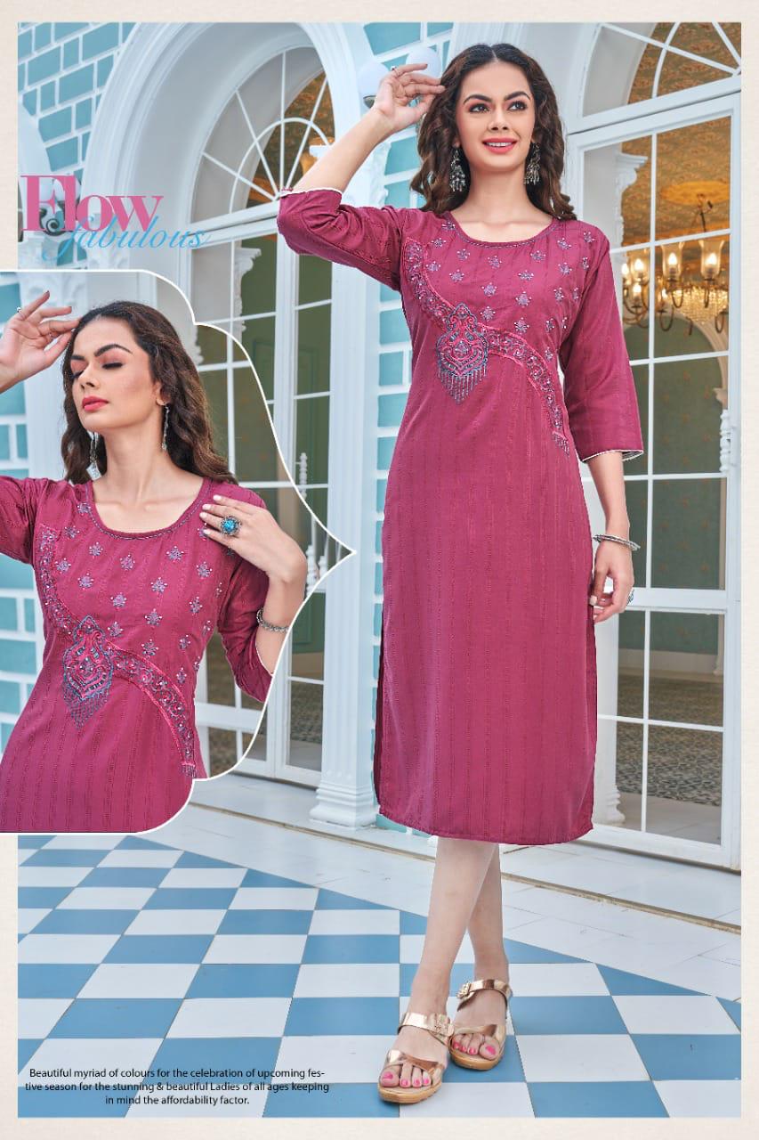 Ft Rashmika 01 Ethnic Wear Wholesale Embroidery Kurti
